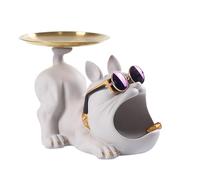Ciotola per caramelle, per gioielli con bulldog, organizer da scrivania, graziosa statuetta di bulldog in resina, scatola portaoggetti per bancone della cucina, tavolo da pranzo a casa