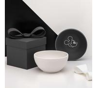 Villeroy & Boch Manufacture Rock - Mickey Mouse - Ciotola per cereali, nera, lavabile in lavastoviglie e utilizzabile nel microonde, effetto ardesia con disegni di Disney Topolino