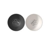 Villeroy & Boch Manufacture Rock - Mickey Mouse - Ciotola cereali, 2 pz, nero/bianco, lavabile in lavastoviglie e adatta per microonde, effetto ardesia con decoro di Disney Topolino
