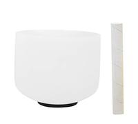 Ciotola per chakra in cristallo di quarzo smerigliato con note di B da 8 pollici Ciotola per chakra con martello per meditazione Guarigione del suono Chakra Healing Mindfulness(bianca)