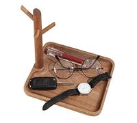 Ciotola per chiavi per tavolo d'ingresso, vassoio in legno, vassoio per profumi, 3 ripiani in legno per chiavi, anelli, portafogli, gioielli, telefono e molto altro ancora