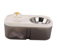 Ciotola per Cibo con Fontanella per Gatti, Mangiatoia Silenziosa 2 in 1 per Cuccioli (Bianco)