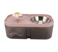 Ciotola per Cibo con Fontanella per Gatti, Mangiatoia Silenziosa 2 in 1 per Cuccioli (Rosa)