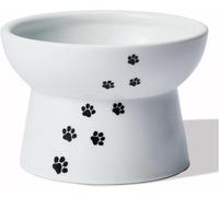 Ciotola per cibo rialzata in porcellana per gatti gatto nero taglia normale N...