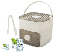 Ciotola per cubetti di ghiaccio con coperchio e pattumiera per gelato, stampo riutilizzabile per whisky, cocktail, caffè, bevande di birra con ciotola per ghiaccio (bianco)