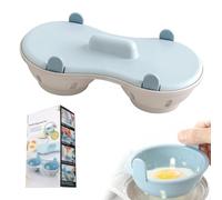 Ciotola per Cuocere le Uova al Microonde 2 Scomparti - Cottore Uova in Camicia con Coperchio | Cottura Portatile Per Panini Colazione Casa Famiglia