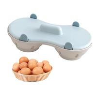 Ciotola per Cuocere le Uova al Microonde 2 Scomparti, Cuociuova a Vapore con Coperchio per Microonde, Cottura Uova Portatile Per Panini Colazione Casa Famiglia