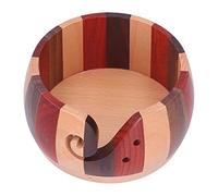 Ciotola per filati, design retrò e alla moda, leggera e portatile, in bambù, per lavorare a maglia/uncinetto, regalo squisito per nonna/collezionisti