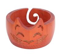 Ciotola per filati in legno, a forma di gatto, organizer per uncinetto, per evitare di annodare, robusto legno massiccio (18 x 18 x 10 cm) (16 x 16 x 10 cm)