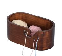 Ciotola per filati in legno, supporto per ciotola per filati - Dispenser porta filati Ciotole per la conservazione del filato,Ciotola per filati per maglieria Ciotola ovale in legno Ciotola per