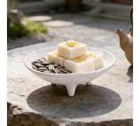 Ciotola per frutta in ceramica a 3 gambe, accessori per la cerimonia del tè,