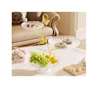 Ciotola per frutta in plastica a 3 livelli con supporto in metallo, ciotola da portata multi-livello per bancone della cucina, ideale per frutta, pane e dessert, elegante per la decorazione della casa