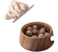 Ciotola per frutta rotonda in legno di noce con coperchio - per cestino di frutta premium per snack e noci, lusso retrò per decorazione ciotola da portata organizer da cucina 13,5 cm