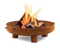 Ciotola per fuoco BBQ-Toro Ø 60 cm | effetto ruggine | ciotola per fuoco da esterno con tre gambe e due maniglie | Braciere da giardino, pozzo per fuoco, vassoio per fuoco