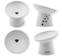 Ciotola per gatti Necoichi extra larga e rialzata, previene l'affaticamento di collo e baffi, lavabile in lavastoviglie e adatta al microonde. Ve