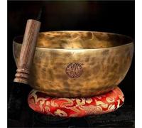 Ciotola per il canto Set di campane tibetane con cuscino a martello for luna piena, musicoterapia in rame, terapia del suono, strumento meditazione(13-14CM)