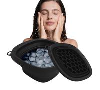 Ciotola per il viso del ghiaccio, ciotola per il viso in silicone per il bagno di ghiaccio | Strumento spa riutilizzabile con vassoio integrato portatile pieghevole lavabo per il lavaggio quotidiano a