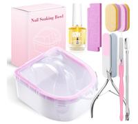 Ciotola Per L'ammollo Delle Unghie: Bacino Per Ammorbidimento Delle Unghie Per Remover Acetone Per Smalto Semipermanente - Bol per il Bagno delle Unghie con 20ml Olio per Cuticole per Salone e Casa