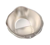 Ciotola per lavaggio riso 4 in 1 per quinoa, in acciaio inox, con scolapiatti laterale, piccolo colino per la pulizia di frutta, verdura e fagioli, utensile da cucina versatile