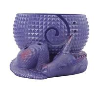 Ciotola per lo stoccaggio del filato con fori, portafilo in resina con design di drago e per progetti di uncinetto e maglia, organizzatore artigianale funzionale con due vani (Viola)
