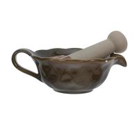Ciotola per Macinare e Pestello in Ceramica, Mini Set Cucina | Design Scanalato, Uso Manuale, Macinatura Uniforme, Compatto e Salvaspazio, Mini Pestello Incluso