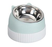 Ciotola per Mangiatoia per Gatti più Lenta, Ciotola per Gatti Multifunzione Doppia Rialzata in Plastica Antiscivolo per Gatti e Cuccioli (Verde Matcha)