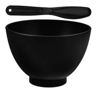 Ciotola per Maschera Viso in Silicone Nero 250ml Spatola | Set Riutilizzabile, Compatto e Resistente alla Deformazione, per Viaggio e Bagno, Superficie Liscia