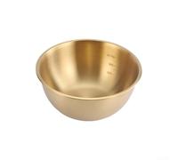 Ciotola per mescolare, in acciaio inossidabile 304, con misure graduate, per noodles freddi, insalate e frutta, 5 misure disponibili, oro e argento (22 cm, oro 304)