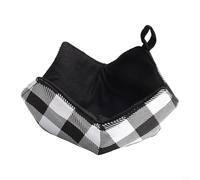 Ciotola per microonde in microfibra, comodo supporto per piatti caldi e freddi, manicotto isolante reversibile per alimenti con strato in poliestere e spugna, nero per + bianco 20,3 x 20,3 x 7,6 cm (S