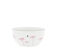 Ciotola Per Muesli Watercolour Fiore Bianco Rosa D. 14cm Bastion Collections