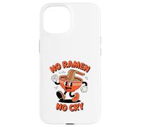 Ciotola per noodle danzanti retrò con scritta "No Ramen No Cry" Custodia per iPhone 15