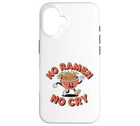 Ciotola per noodle danzanti retrò con scritta "No Ramen No Cry" Custodia per iPhone 16