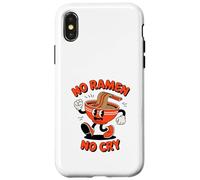 Ciotola per noodle danzanti retrò con scritta "No Ramen No Cry" Custodia per iPhone X/XS