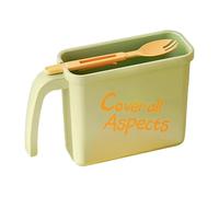 Ciotola per noodle istantanea, forchetta integrata, 19 x 13,5 x 6,5 cm, contenitore portatile per zuppe, resistente al calore, design senza lavaggio, per casa, dormitorio, ufficio, viaggi