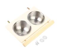 Ciotola per pappagalli Accessorio per gabbia per mangiatoia per acqua in acciaio inossidabile con supporto (Doppia fessura)