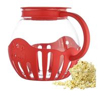 Ciotola per popcorn per microonde, in vetro borosilicato da 2 l, con coperchio e manici, ciotola in vetro borosilicato per microonde e senza BPA, per serate cinematografiche per bambini