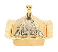 Ciotola per porzione d'oro Mini quadrato vintage a forma di zinco oro festa turco con coperchio per ornamento desktop
