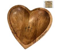 Ciotola per preghiera in legno, ciotola per preghiera con biglietti, a forma di cuore in legno, regalo religioso adatto per uomini e donne per cristianesimo, festa della mamma, compleanno (legno