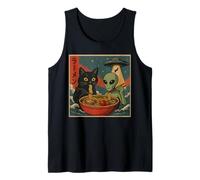 Ciotola per ramen con alieni e gatti, divertente design UFO giapponese Canotta