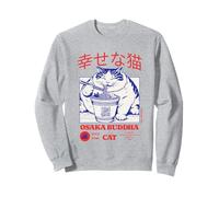 Ciotola per ramen giapponese retrò anni '90 con gatto Happy Buddha Felpa