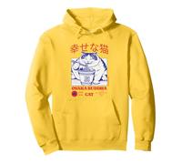 Ciotola per ramen giapponese retrò anni '90 con gatto Happy Buddha Felpa con Cappuccio