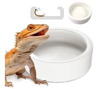 Ciotola per rettili in ceramica, per vermi della farina e cricket, per geco, drago barbuto e camaleonte, XL (12,7 cm), mangiatoia anti-fuga