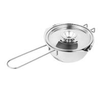 Ciotola per Sciogliere Cioccolato in Acciaio Inox con Coperchio | Uso Domestico per Dolci e Cera, Impugnatura Lunga Ergonomica, Pulizia Rapida, Finitura