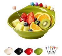 Ciotola per snack a forma di piede con forchette per frutta integrate (B) | Fruit Platter And Forks Set,Large Capacity Decorative,Party Platter Fruits Holder Bowl for Afternoon Tea Tim