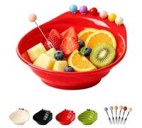 Ciotola per snack a forma di piede con forchette per frutta integrate (D) | Fruit Platter And Forks Set,Large Capacity Decorative,Party Platter Fruits Holder Bowl for Afternoon Tea Tim