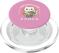 Ciotola per tagliatelle con gatto con scritta "I Just Really Love Ramen" PopSockets PopGrip per MagSafe