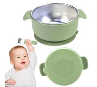 Ciotola per tettarelle per bambini - Ciotole per bambini con aspirazione | Ciotole a prova di mors | Contenitore per alimenti anticattivo | Forniture alimentari, piatti per snack in acciaio