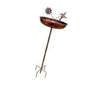Ciotola per uccelli autoportante in metallo resistente, ideale per la decorazione del giardino e per l'osservazione degli uccelli, come vasca per attirare gli uccelli
