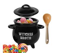Ciotola per zuppa di streghe, bollitore per streghe - Stufato in ceramica di Halloween con cucchiaio |. Caldaia per zuppa di Vienna Caldaia per zuppa in acciaio inossidabile
