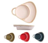 Ciotola per zuppa e sandwich in ceramica rosa con doppio scomparto e design | Ciotola combinata per zuppa e sandwich 2026 a forma di ventaglio, resistente al calore, con doppio scomparto, manico retrò e